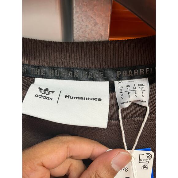 adidas x Humanrace -  Brown Tonal Logo Sweater/ s / NWT - Picture 4 of 6